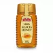 Bottle of Garusana 100% Acacia Honey, 350g, with yellow label and gold cap