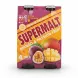 Pack of four Supermalt Mango & Passion Fruit 330ml bottles in vibrant orange and purple packaging