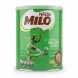 Green tin of Nestle MILO malt milk and cocoa drink with football player graphic
