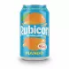 Rubicon sparkling mango drink can with bright blue and orange design