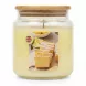 Side view of Lemon Cake candle with lemon cake photo label