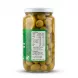 Enhanced Back of Sahha Colossal Green Olives jar displaying nutrition and ingredients label