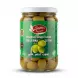 Enhanced Front view of jar of Sahha Colossal Green Olives 600g