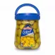 Jar of Köy Sefası cocktail green olives with blue handle