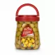 Jar of Köy Sefası green olives stuffed with red pepper