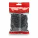 Back view of dried currants packet showing resealable pack and dried currants inside