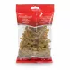 packaged green raisins in red resealable bag back view
