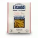 Liguori gluten free penne rigate pasta front packaging with window showing pasta