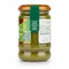 Jar of Sacla Classic Basil Pesto showing back label with ingredients and certifications