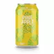 Jamaica Ting sparkling pineapple soft drink can, yellow with green pineapple illustrations