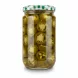 Jar of sliced green jalapeño peppers