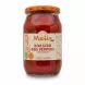 Jar of Melis Roasted Red Peppers with Garlic showing label and contents