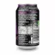 Back label of the KA Sparkling Black Grape can showing ingredients and nutrition information