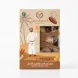 Enhanced Front view of Hijazi Taste Maamoul With Brown Wheat 200g box showing packaging and product window