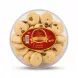 Enhanced Front view of Bon Lait Graibeh Lebanese biscuits in round plastic box