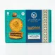 Enhanced Front of Hijazi Taste Mamoulista Rahavef with Dates box showing sesame-topped biscuits and decorative packaging