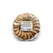Enhanced A clear plastic tray of golden brown milk chocolate cookies in a circular arrangement with ingredient label and price sticker