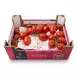 Enhanced Box of BelOrta Ruby Red plum tomatoes on display