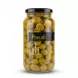 Enhanced Front of Pascali Whole Green Olives in Brine jar held in hand