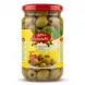 Enhanced California Garden pitted green olives in brine large jar front label