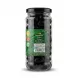 Enhanced Back label of Bodrum Pitted Black Olives jar showing recyclability and barcode