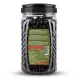 Enhanced Back label and nutrition information of Marbir Natural Black Olives with Oil jar
