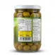 Enhanced Back view showing nutritional facts and weight of Green Gardens Valley Green Olives With Thyme jar