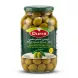 Enhanced Front view of Durra Whole Green Olives Halbi jar