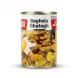 Enhanced Side view of Badr Baghela Ghatogh can showing product imagery of seasoned beans