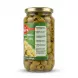 Enhanced Side label of Sofra Pitted Green Olives jar with ingredient list and care instructions.