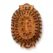 Enhanced Top view of an oval handwoven wicker basket with handles