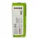 A professional 1:1 e-commerce product photograph showing the back of the Mogida Date Maamoul box. The green box is centered, filling 85% of the frame against a clean white background, with crisp detail on all label information, including 'Nutrition Facts', ingredients, company details, quality logos, and the barcode. Soft, equal side shadows create depth.