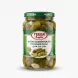 Enhanced Front view of Teeba Indian Cucumber Pickle 1050g jar in hand
