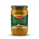 A 600g glass jar of Durra Amba Mixed Pickles with a green label and a spotted lid, shown in a front view against a clean white background. PRODUCT TITLE: Durra Amba Mixed Pickles PRODUCT: Durra Amba Mixed Pickles, 600g, front view jar, against a clean white background with professional studio lighting.
