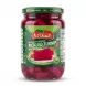 Enhanced Front view of Alsaadah Pickled Turnip with Beets jar in hand
