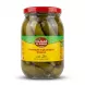 Al Maeda Premium Cucumber Pickle in a 1450g glass jar with a red lid. The jar is packed with whole pickled cucumbers and features a distinct yellow and green label with the brand logo in Arabic and English, centered against a clean white background.