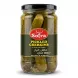 Enhanced Front of Sofra Pickled Gherkins jar 480g in store hand-held