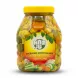 A large plastic jar of Naz brand Pickled Mix Vegetables, featuring a vibrant yellow lid and colorful label, is centered on a clean white background. I have enhanced your product photo to meet professional e-commerce standards while strictly maintaining the product's factual details. Here is the transformed image and the corresponding alt-text: ALT-TEXT: A large plastic jar of Naz brand Pickled Mix Vegetables, featuring a vibrant yellow lid and colorful label, is centered on a clean white background.