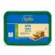 A top-down studio photograph of a Cortas Pistachio Halva 454g tub with a blue label and green border, featuring images of sliced halva.