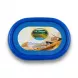 A 1:1 professional product photo of an Al Dayaa Fields Halawa Plain 350g tub with a distinct blue lid, centered on a clean white background. The intricate lid artwork and text, including 'Al Dayaa Fields' and 'Halawa Plain' in English and Arabic, are sharply detailed.