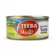 Enhanced Teeba White Meat Tuna in Olive Oil tin front label held in hand