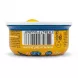 Enhanced Side view of Argeta Junior chicken paté tub with barcode