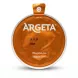 Enhanced Argeta Jetrena Liver Pate tin with foil lid opened showing brand logo