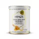 Enhanced Front label of Minos Greek Honey with flowers, pine and thyme 250g tin
