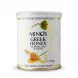 Enhanced English front label of Minos Greek Honey with flowers, pine and thyme 250g tin