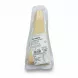 Vacuum packed wedge of Grana Padano cheese showing nutritional facts