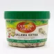 A 400g tub of California Garden Halawa Pistachio Extra, featuring a green lid and detailed packaging, centered on a clean white background with soft, symmetrical shadows. The labels are sharp and legible, showing the product name and a cluster of green pistachios.