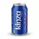 Enhanced Hand holding a blue Kinza Cola can in a grocery aisle