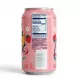 Enhanced Back view of La Croix Strawberry Peach Sparkling Water can displaying nutrition facts