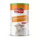 A front-facing studio shot of a 1.5kg Yayla Sheep's Cheese in Brine tin, featuring the Yayla brand logo, the text 'SCHAFSKÄSE IN SALZLAKE', a 50% fat content badge, and an illustration of a sheep. The tin has a white and orange body with a green lid, presented on a pure white background with a soft, even shadow.